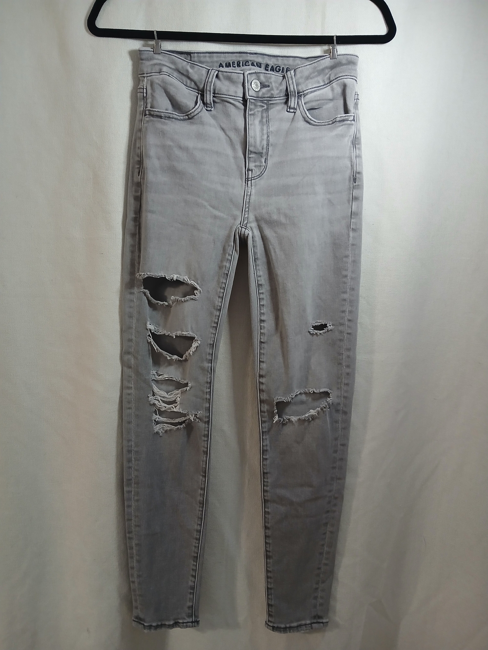 American Eagle Outfitters Women's Ripped Grey Skinny Jeans